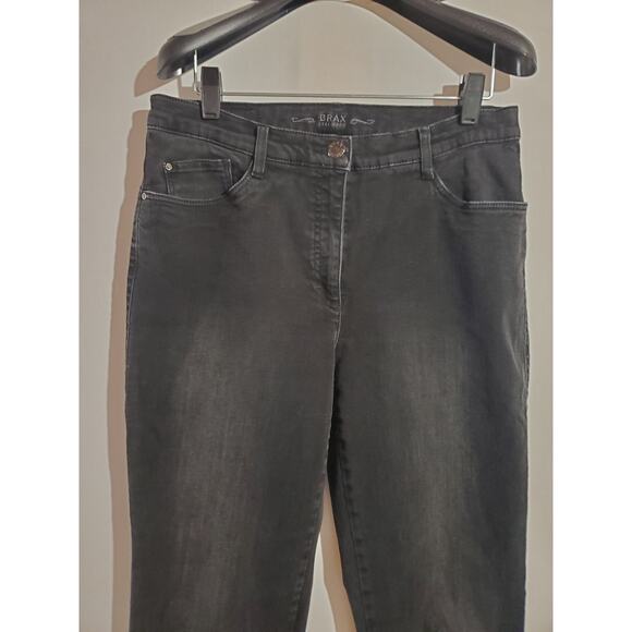 Brax Feel Good Womens Carola Brillian Straight Leg Jeans Size 29 Black Stretch - Picture 3 of 12